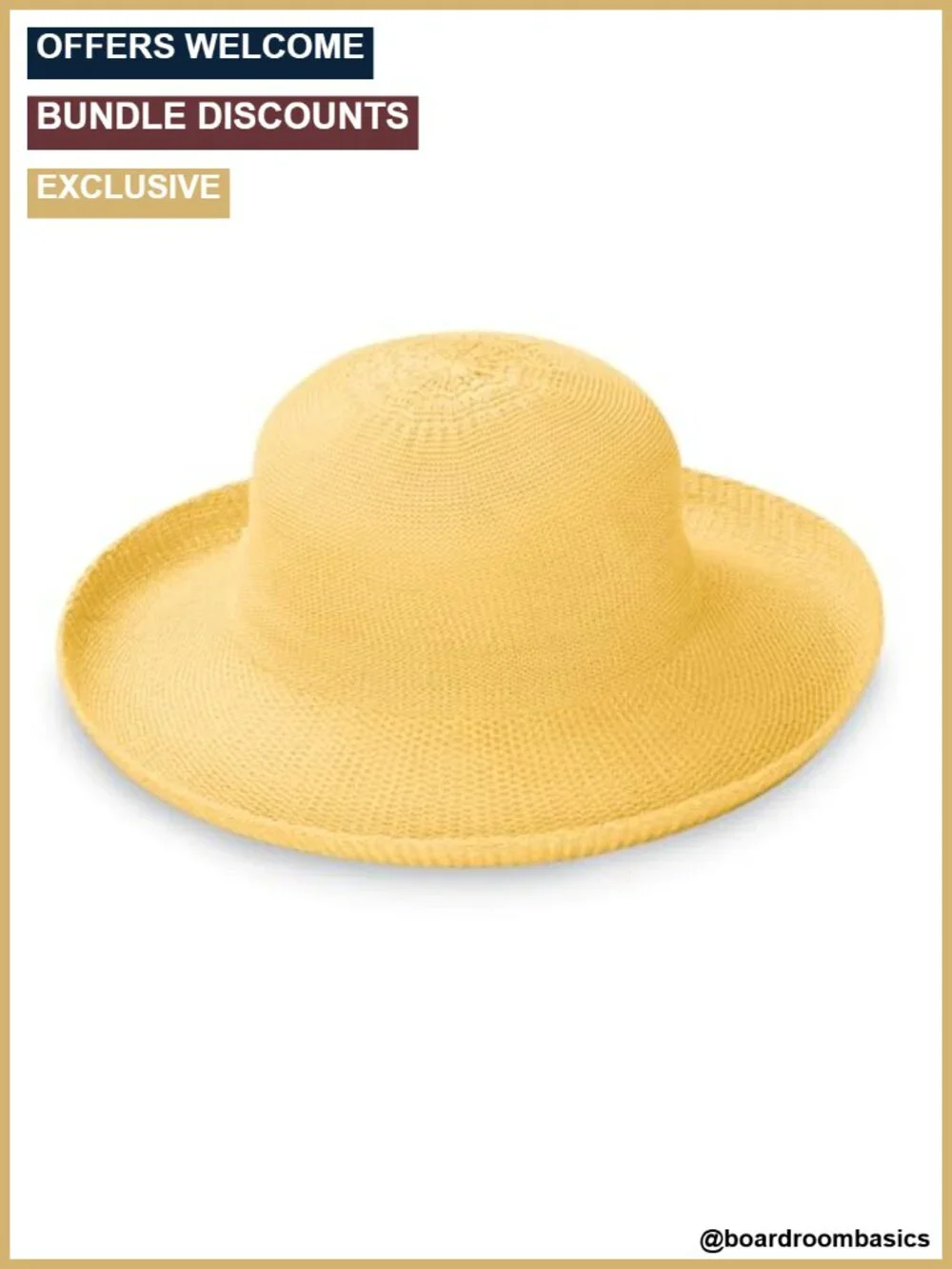 Poly-Straw Packable Wide Brim Sun Hat UPF 50+ Adjustable